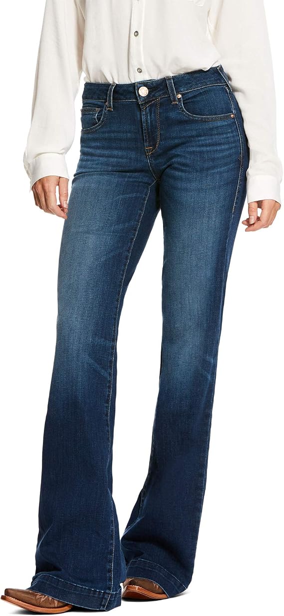 ARIAT Women's Trouser Mid Rise Stretch Kelsea Wide Leg Jean Joanna Size 32 S