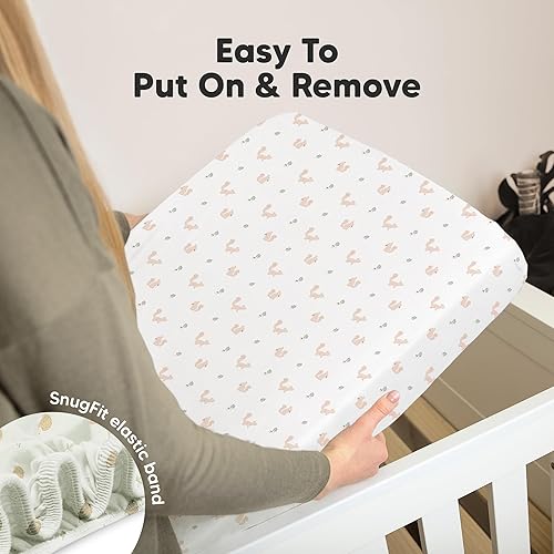 Vista 347 de KeaBabies - Juego de 2 sábanas orgánicas, unisex, suaves, 52 x 28 pulgadas, diseño neutro, de algodón jersey transpirable, con estampados adorables