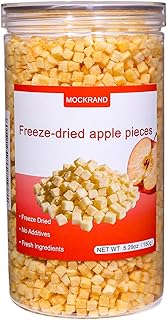 MOCKRAND Freeze Dried Apple Diced,5.29oz/150g,No Sugar Added,Apple Crisps, Freeze Dried Fruit, Fruit Snacks,for Cereal, Yogurt,Cake, Baked Goods,Travel, Smoothie, Holiday Gifts