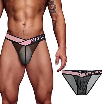 Meshal Sheer Mens Bikini Briefs Silky Smooth Sexy Seamless Lingerie See Through Bulge Ball Pouch Underwear