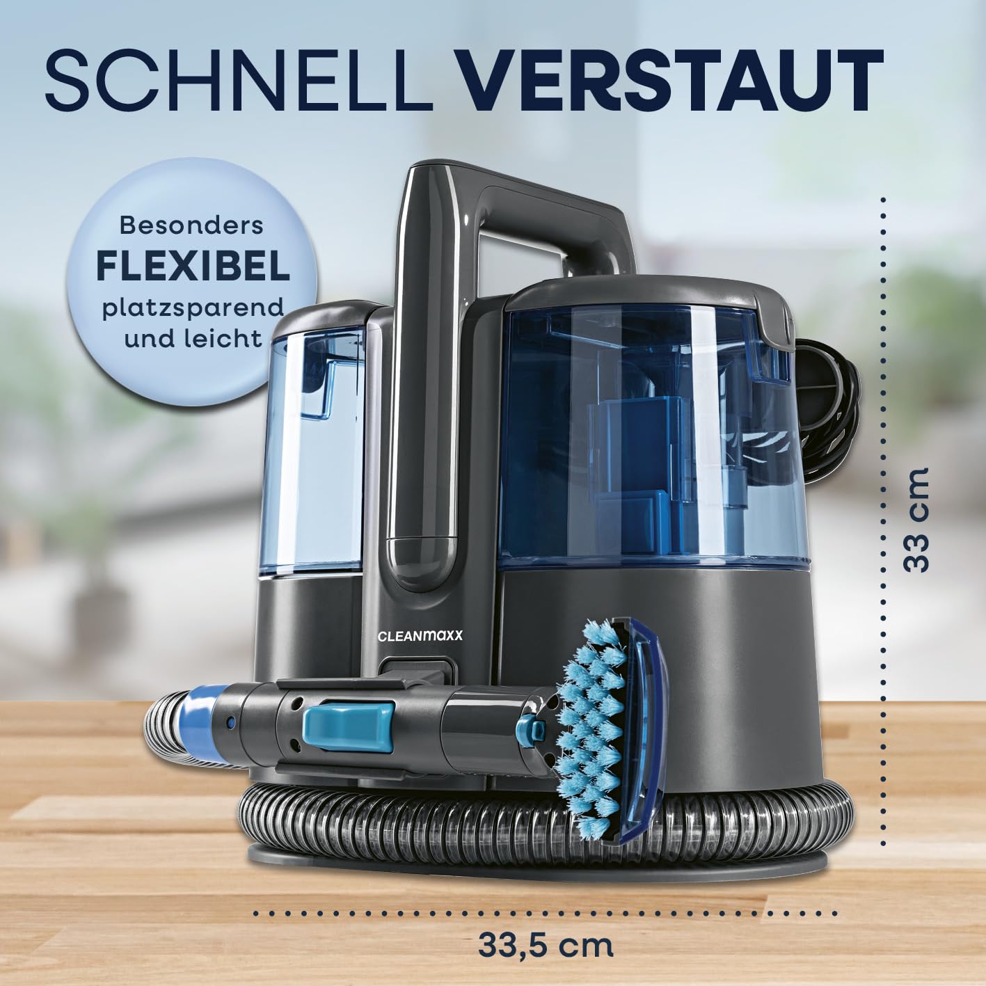 CLEANmaxx Pro Power Polsterreiniger Gerät 600W Blau – Bild 8