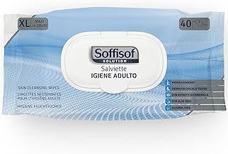 Soffisof Adult Body Cleansing Wipes – 40 x Adult Wipes XL 20 x 30 cm – Adult Hygiene Wipes without Rinsing – with Fresh Lid – Soft and Durable for Sensitive Skin