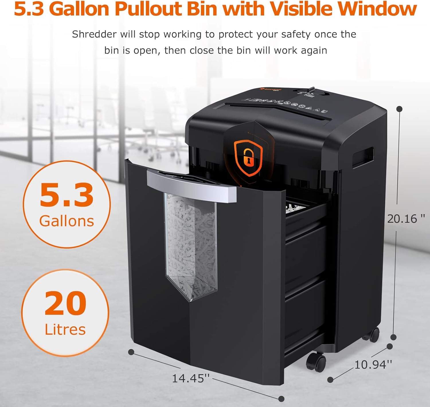 5.3 Gallon Pullout Bin with Visible Window