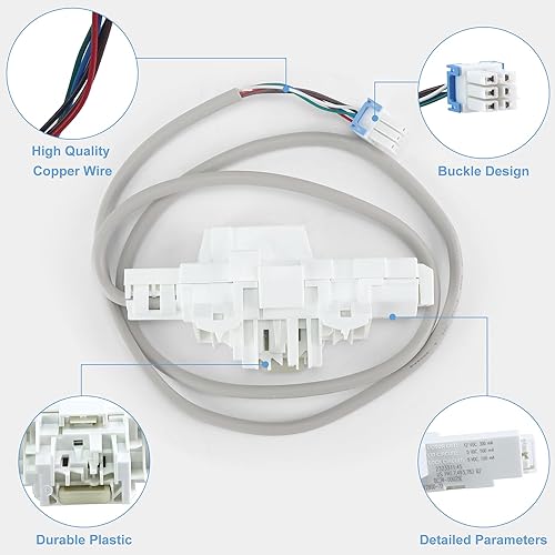 Miniatura 3 de Versión 2025 DC34-00025E DC34-00025A Interruptor de bloqueo de puerta de arandela, compatible con lavadora Sam.sung, reemplaza DC34-00025C 4546106