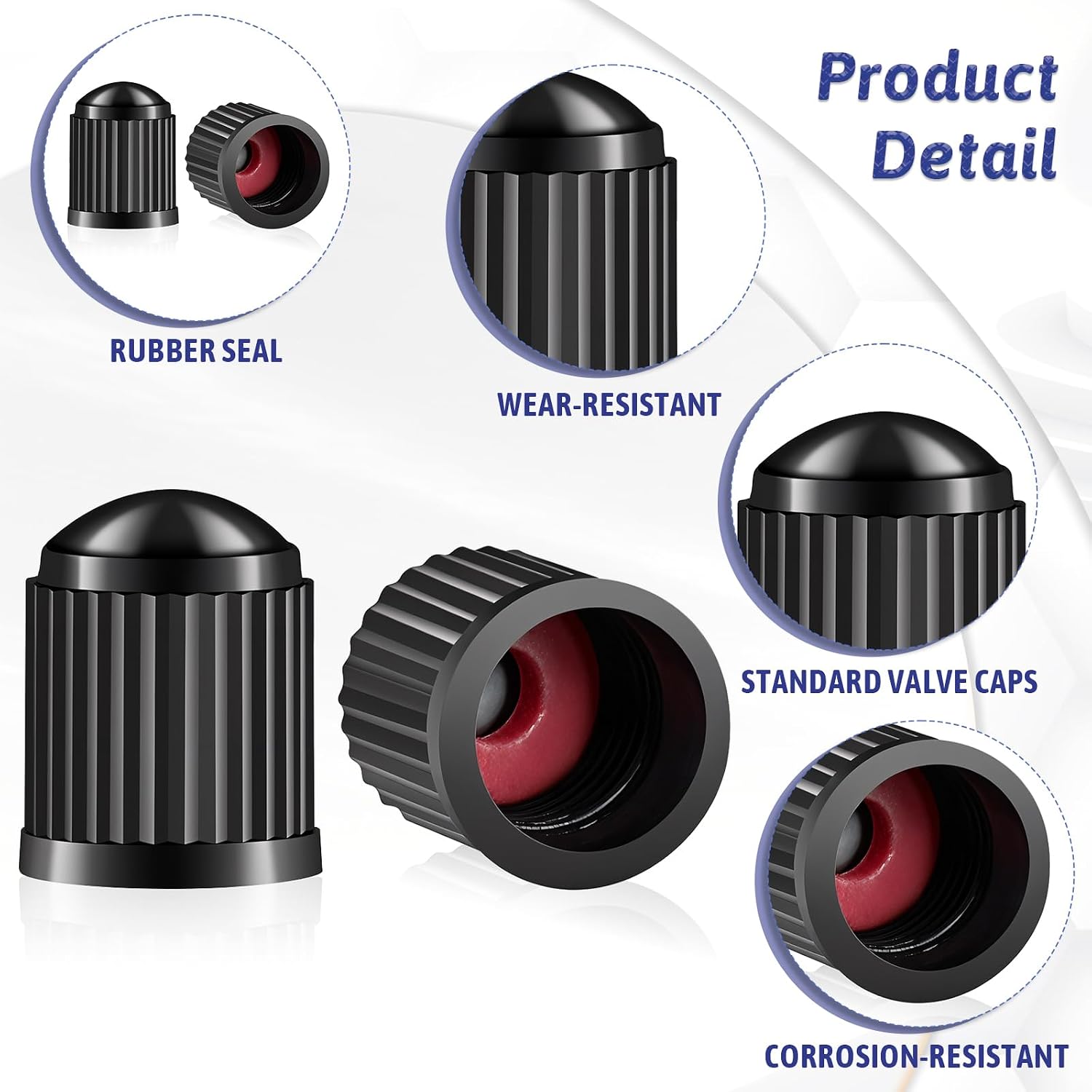 500 Pack Valve Stem Caps with O Rubber Ring Tire Valve Caps Plastic Valve Tire Covers Black Dust Caps for Cars, Bike, Motorcycles, SUVs, Bicycle, Trucks