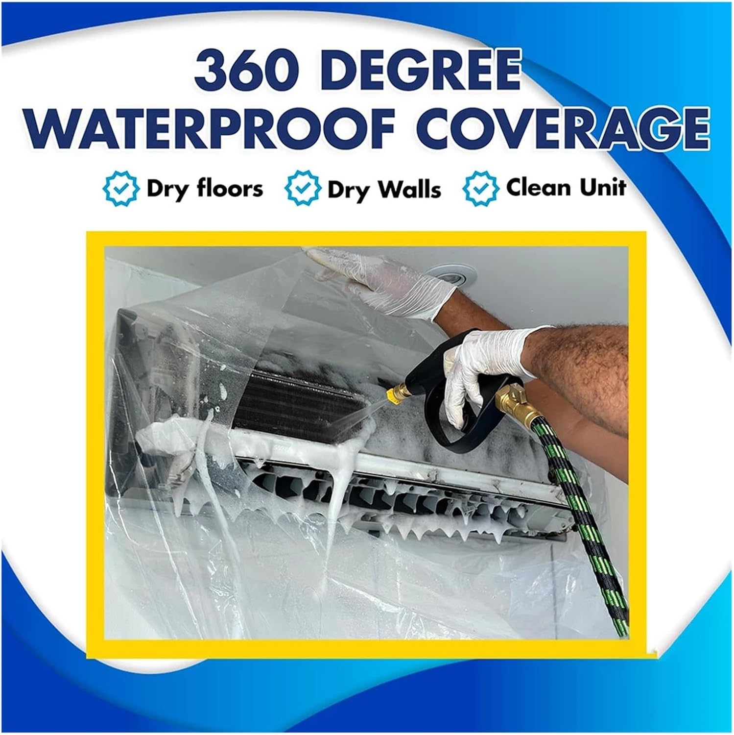 95/125cm 夏用大型エアコンクリーニングカバーキット 完全カバーウォーターバッグ ACダスト除去ツールセット 厚みのあるクリー