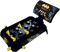 Vista 2 de LEXiBOOK Batman - Máquina electrónica de pinball, sonidos divertidos y efectos de luz, 5 obstáculos, funciona con 3 baterías LR14, negro/amarillo