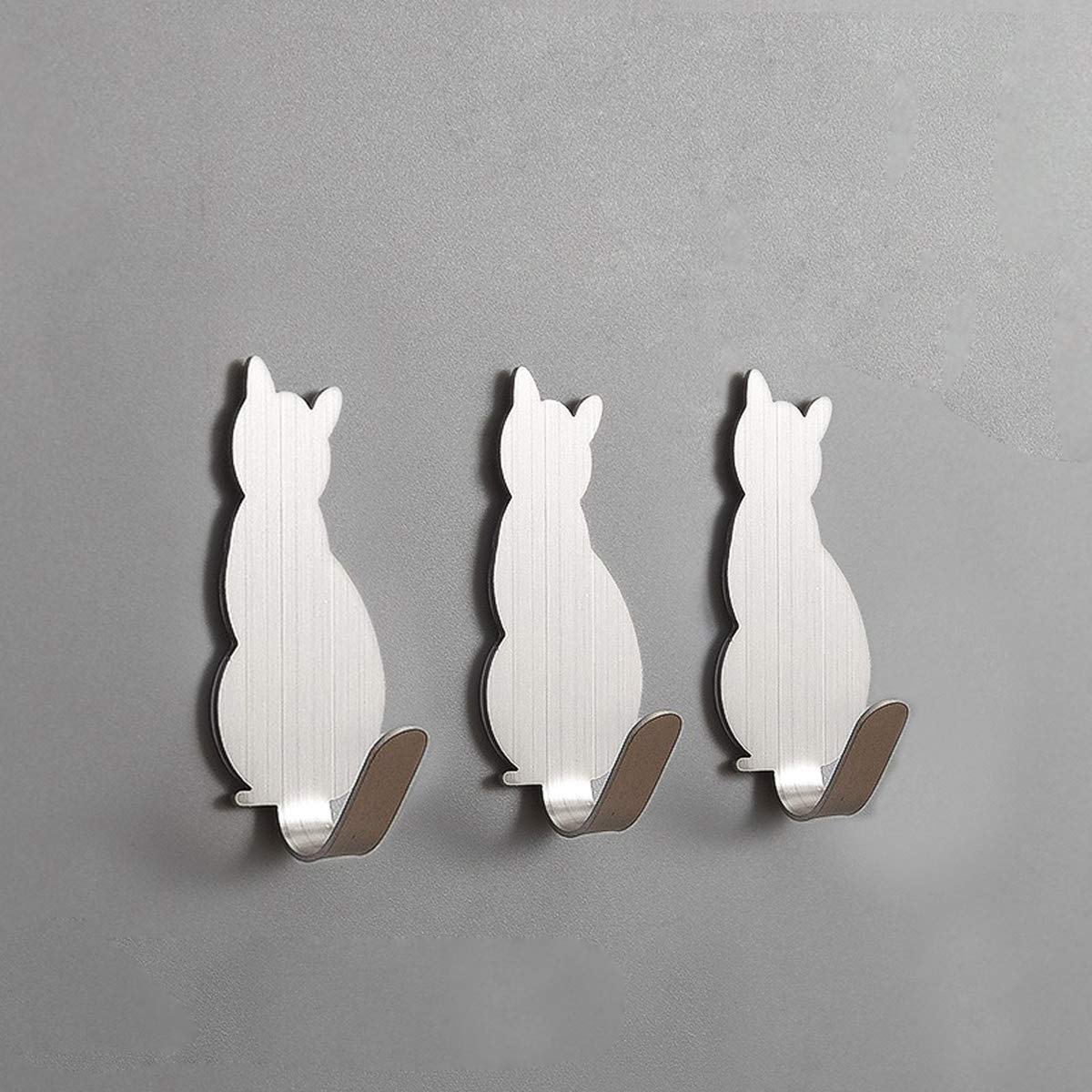 Genérico Toallero Ganchos para Toallas autoadhesivos Ganchos para Albornoz Ganchos Decorativos Ganchos de Pared creativos para Gatos Acero Inoxidable Soporte para Toallas de baño Cocina Ganch