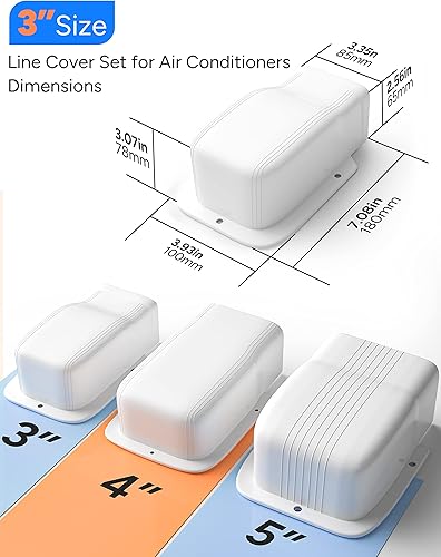 Miniatura 2 de Juego de cubierta de pared de entrada de 3 pulgadas para aires acondicionados sin conductos y bombas de calor, PP decorativo mejorado, resistente y