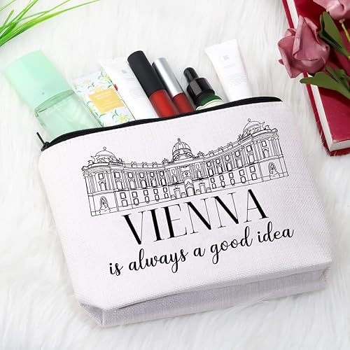 Miniatura 5 de GJTIM Viena Travel Souvenir Gift Viena Regalo Sorpresa Viena Viaje Vacaciones Viaje Bolsa de Maquillaje Para Viena Viajero Turista, Bolsa de Viena