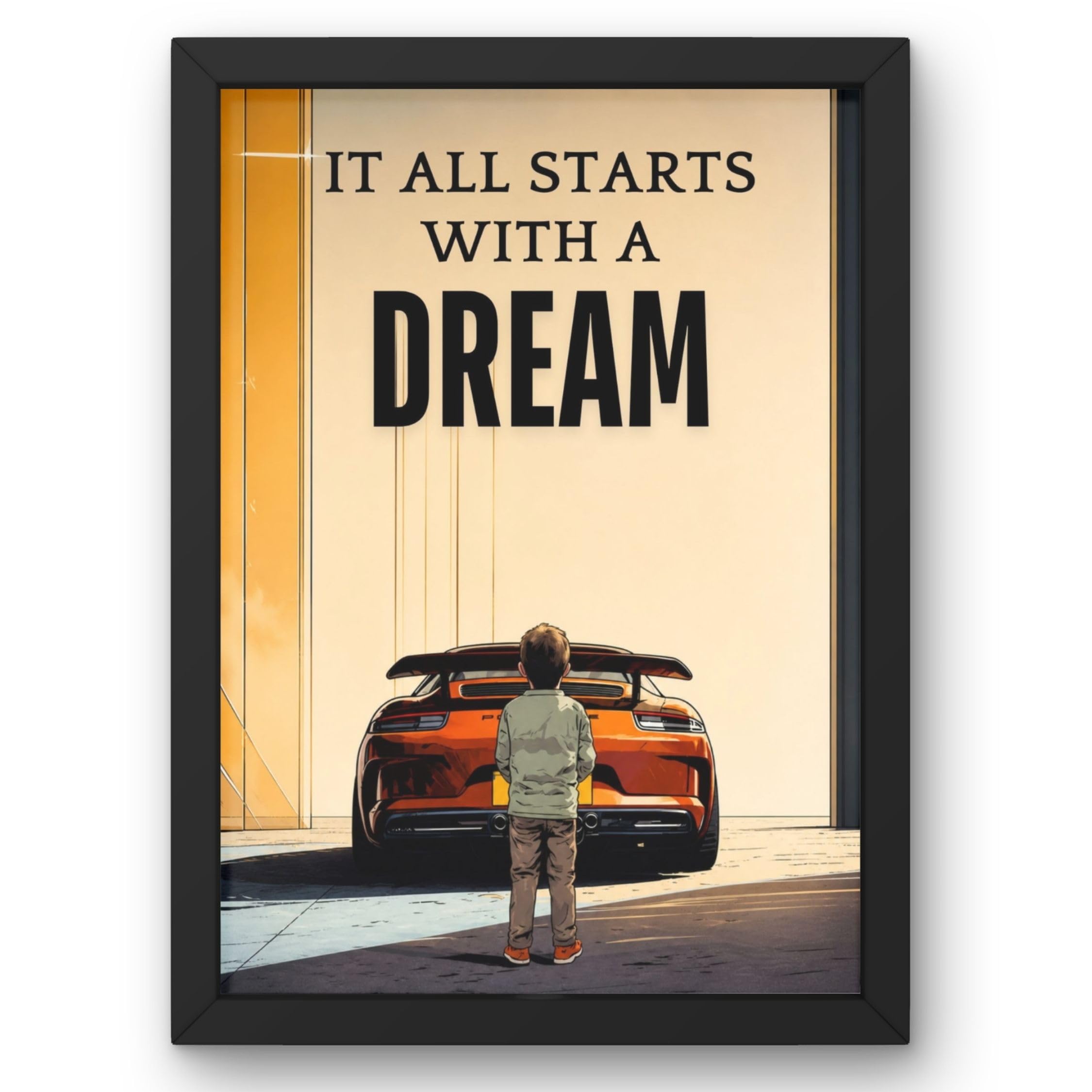 It All Starts With a Dream - Motivational Dream Quote Photo Frame | Premium Black Wall Decor Frame | Inspirational Poster for Home, Office & Study Room (13.6 Inch X 10.2 Inch)-image-45