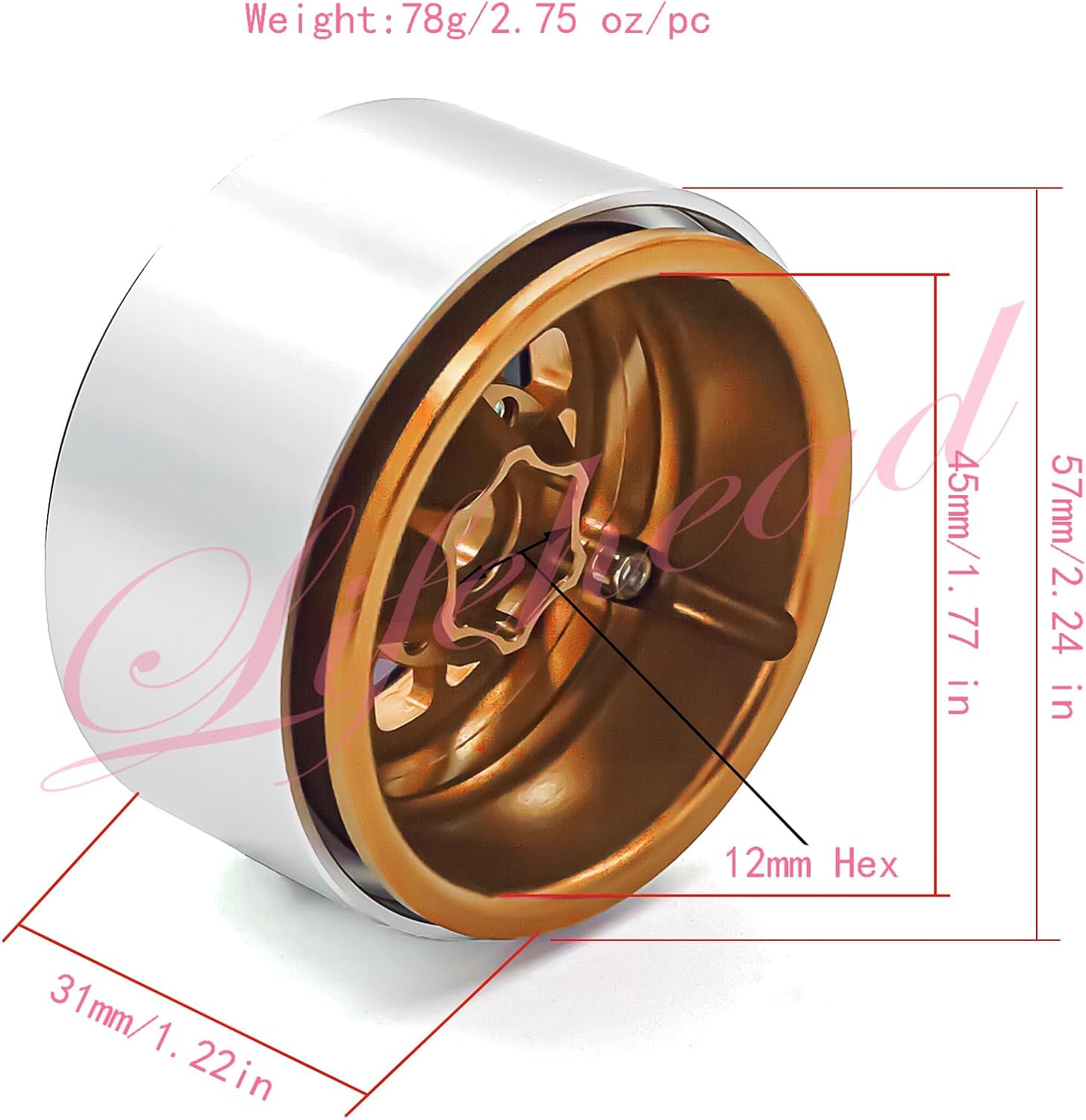 Lifehead 1.9 Inch Split Structure Beadlock Wheels CNC Engraving for 1/10 RC Crawler Car TRAXXAS TRX4 TRX6 Axial SCX10 90046 90047 SCX10 III AXI03007 Tamiya CC01 D110 YK4102,12mm Hex