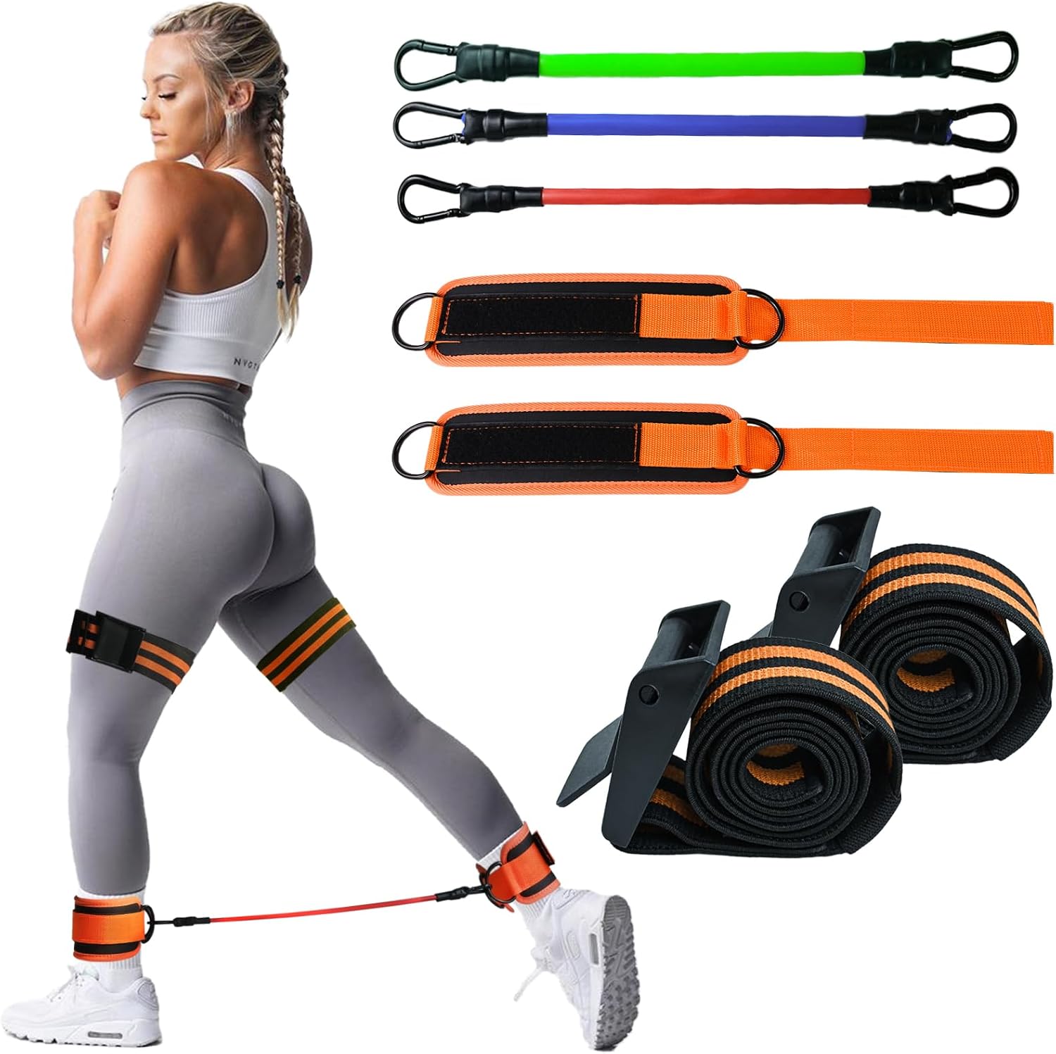 Professional Resistance Bands Set for Working Out – Exercise Bands for Women and Men, Booty Bands for Legs and Butt, Yoga, Pilates, Rehab, Fitness and Home Workout