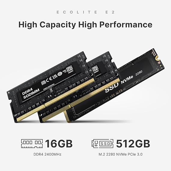 BOSGAME E2 Mini PC with AMD Ryzen 5 3550H, 16GB RAM 512GB NVMe SSD, Triple Displays via USB-C & Dual HDMI, Gigabit Ethernet, Compact Desktop Computer for Business, Office & School
