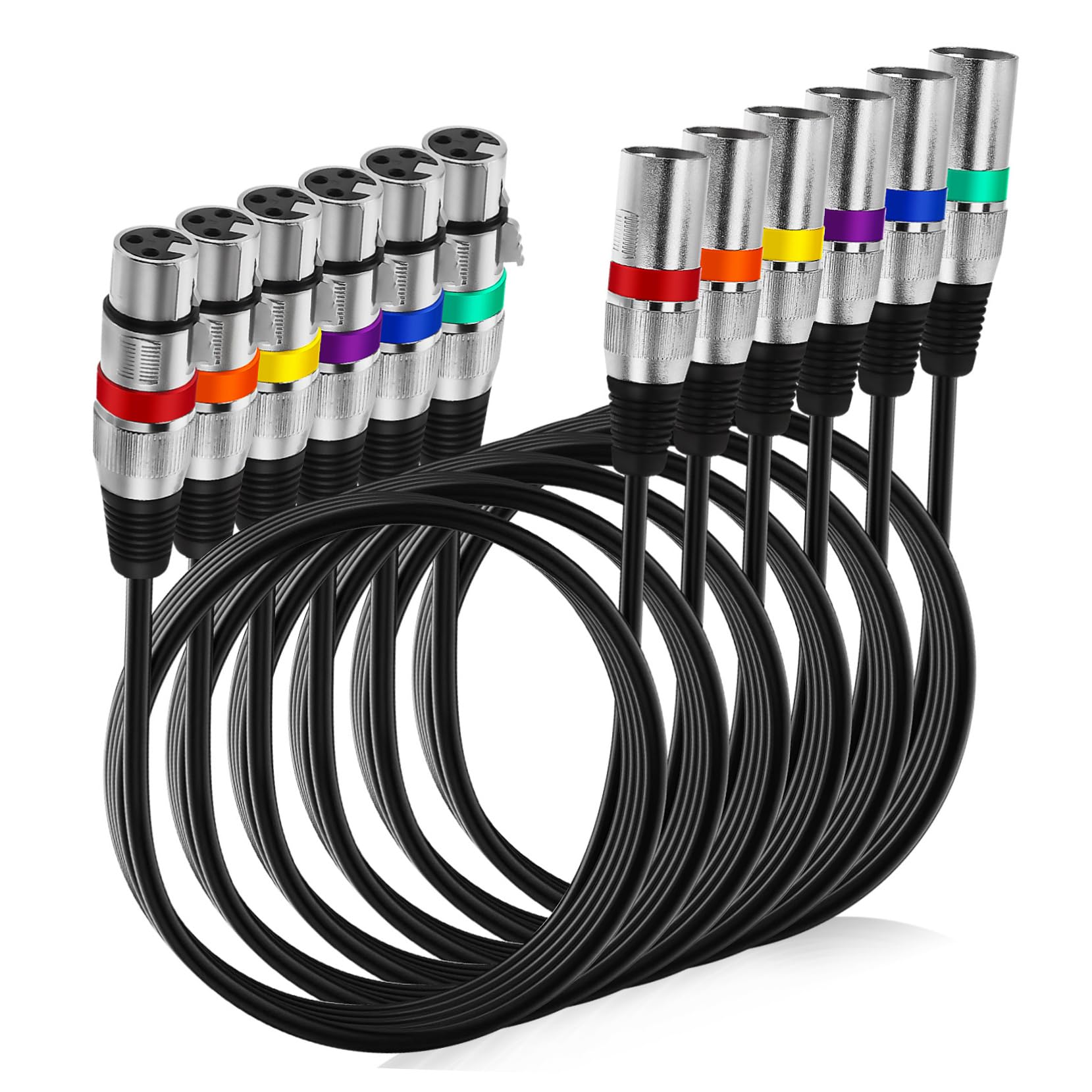 Sosoport Câble Xlr Symétrique 3 Broches, Lot de 6 pour Microphones