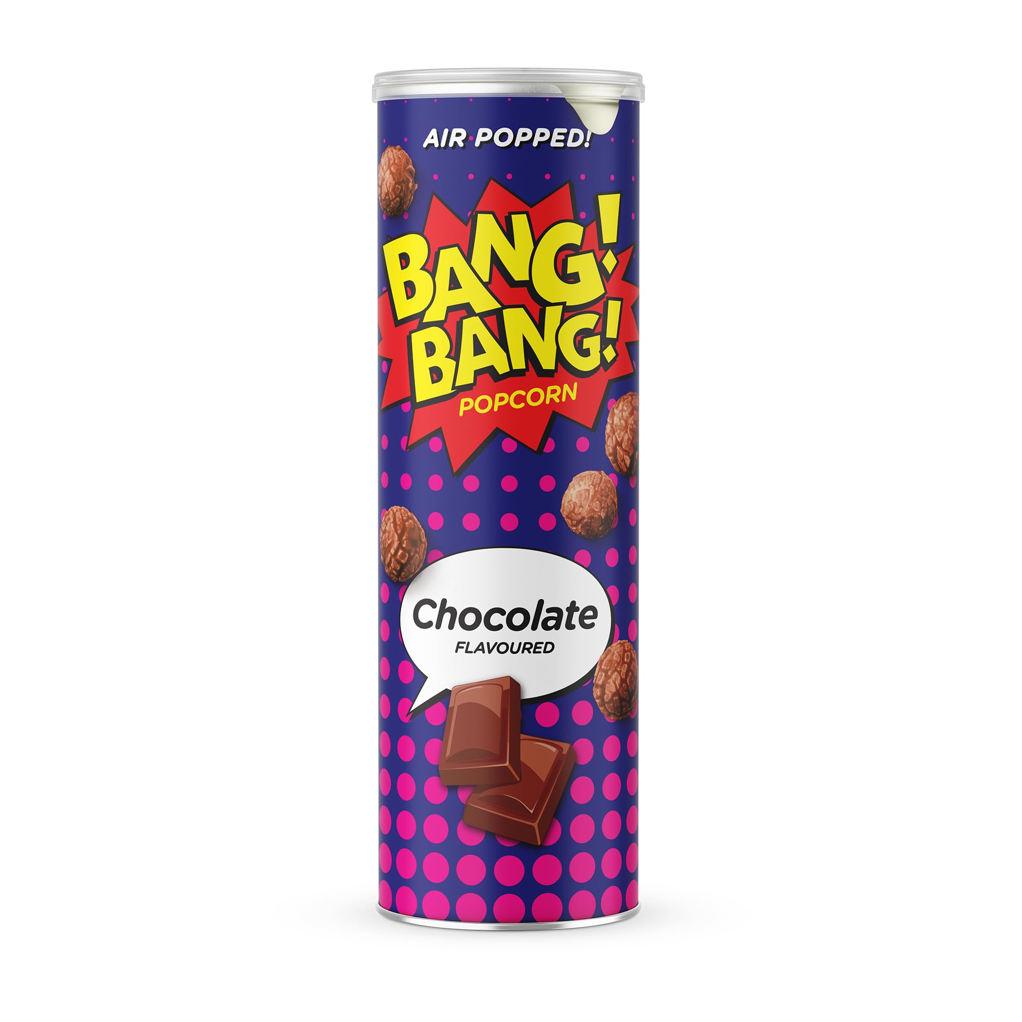 Bang Bang Popcorn –Chocolate Flavour | Air Popped – Bold & Crunchy Snack | 85g (Pack of 6)