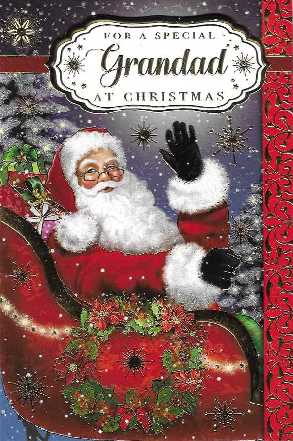 Beautiful Embossed Christmas Card & Envelope 9" x 6" (Great Granddaughter)