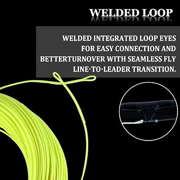 Maxcatch Weight Forward Fly Fishing Line with Two Welded Loops, Floating Fly Lines for Freshwater, 100FT (WF1F, 2F, 3F, 4F, 5F, 6F, 7F, 8F)