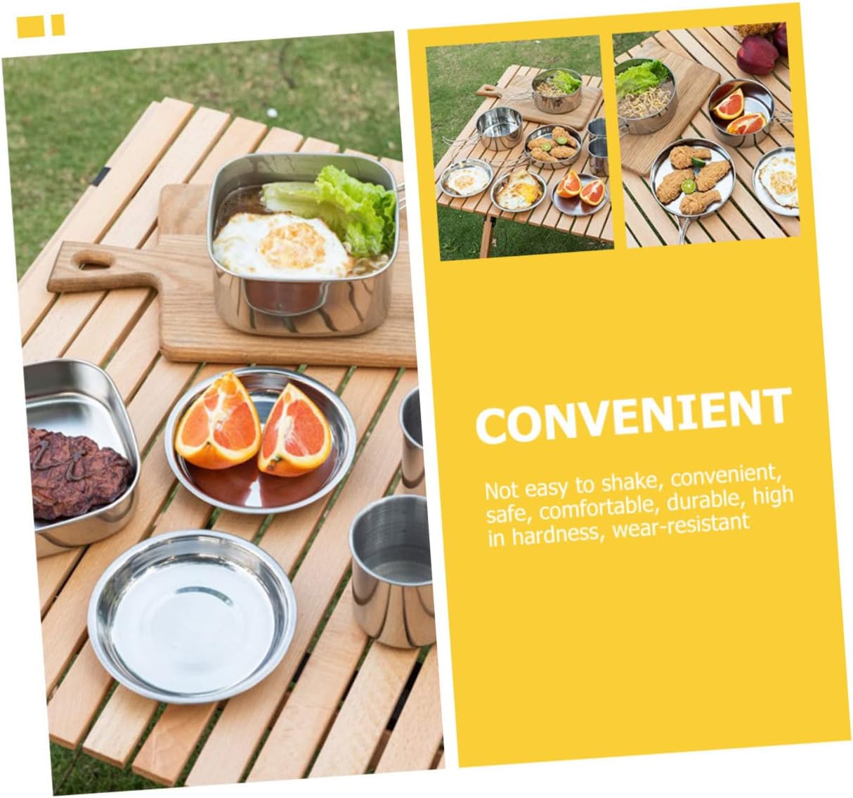 Sosoport Camping Cookware Set Portable Folding Pot Pan Set Camping Mess Kits for Outdoor Hiking BBQ