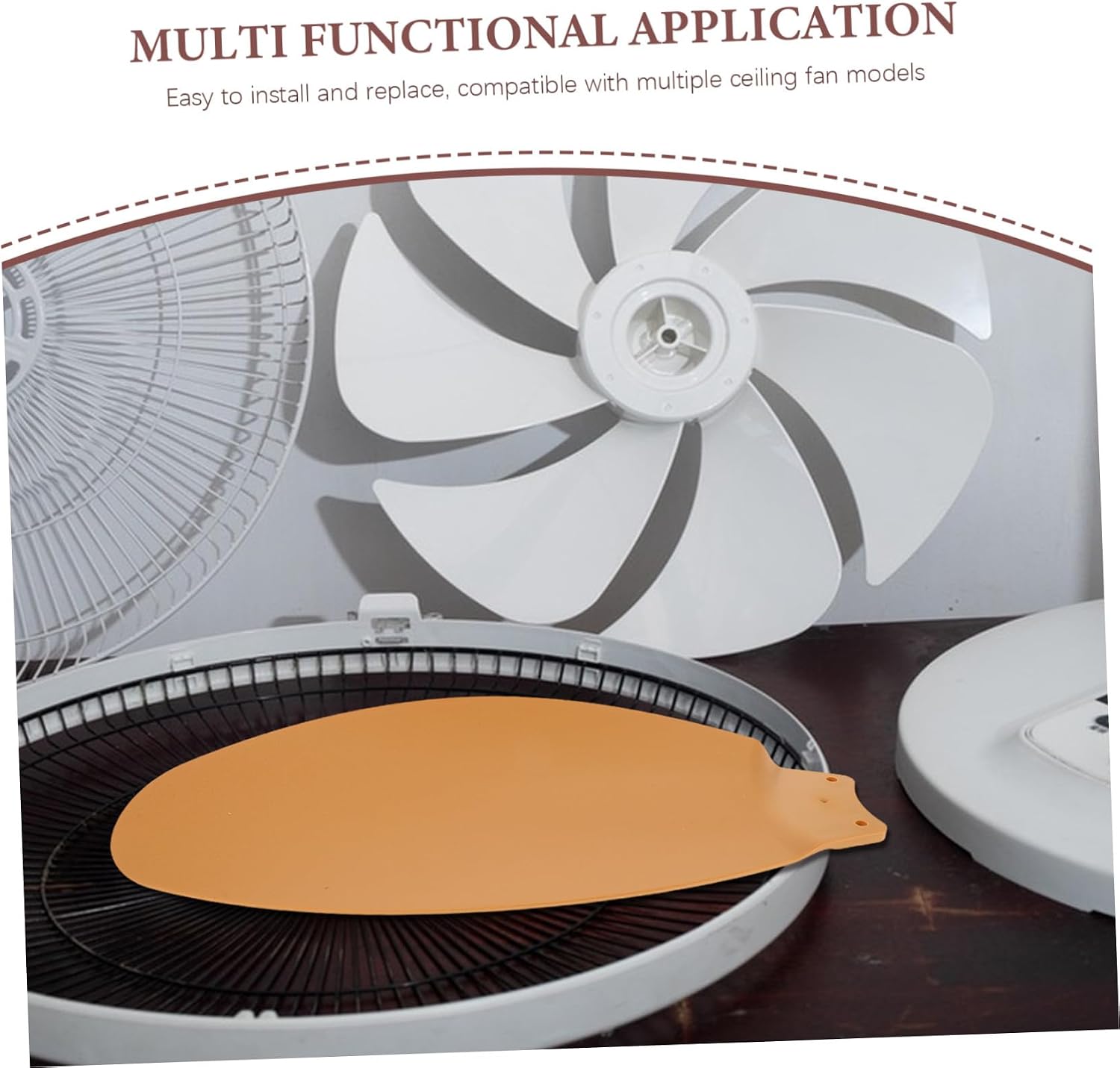 2pcs Plastic Ceiling Fan Blades Replacement Lightweight Fan Blades for Living Dining Bedroom Easy to Install Quiet Operation Enhanced Air Circulation