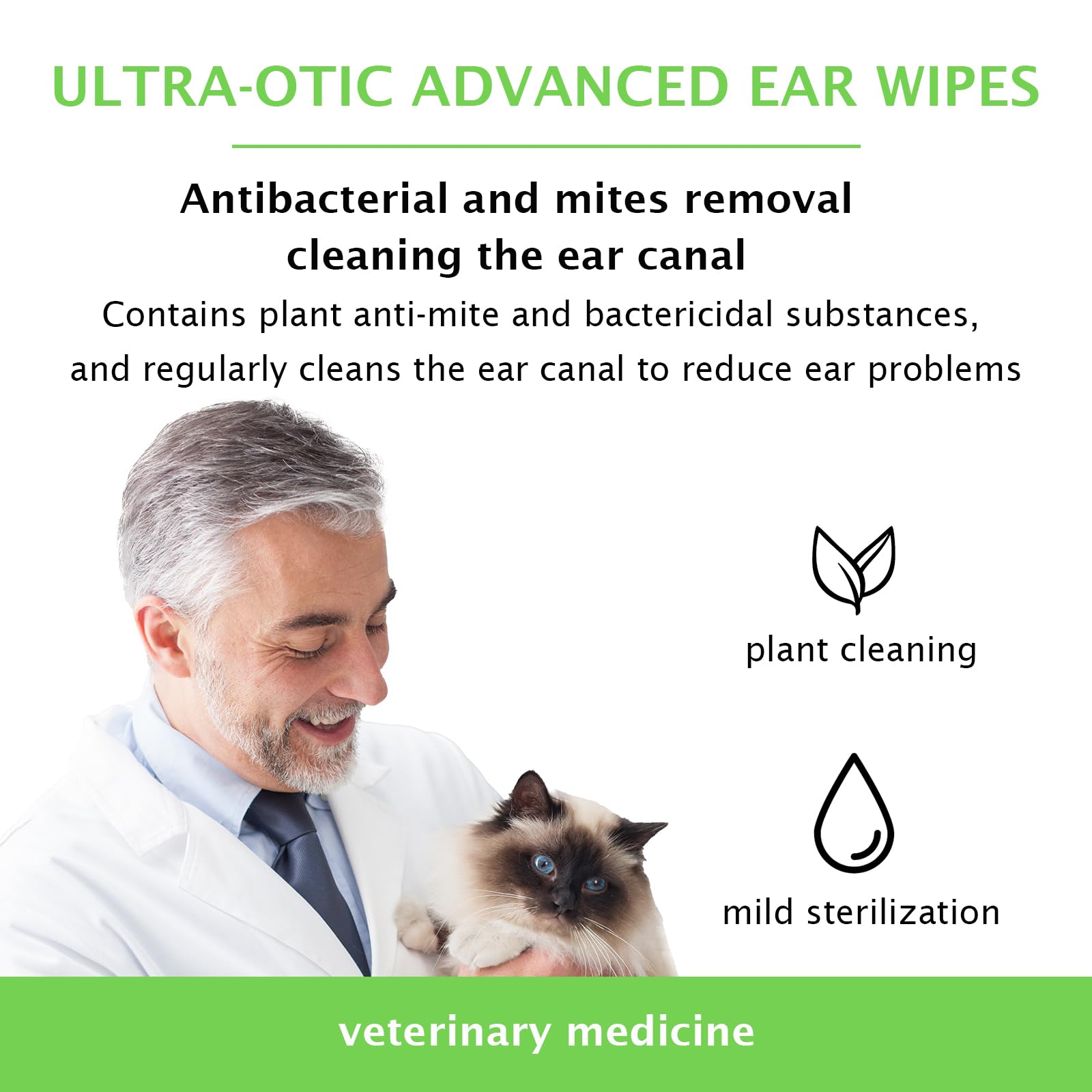 Dog Ear Cleaner Wipes for Cats & Dogs, Ear Cleaning Wipe with Aloe Cucumber, Gentle Ear Wipes for Dirty, Waxy, Smelly Ears - Non-Irritating (100 Counts) - image 6
