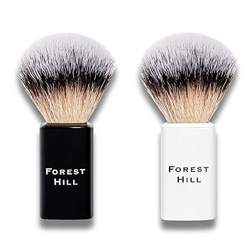 Forest Hill Premium Lincoln Shaving Brush For Men, Super Soft Bristles & Ergonomic Design, Compact & Easy Grip, Ideal For Personal & Professional Salon (Black & White)