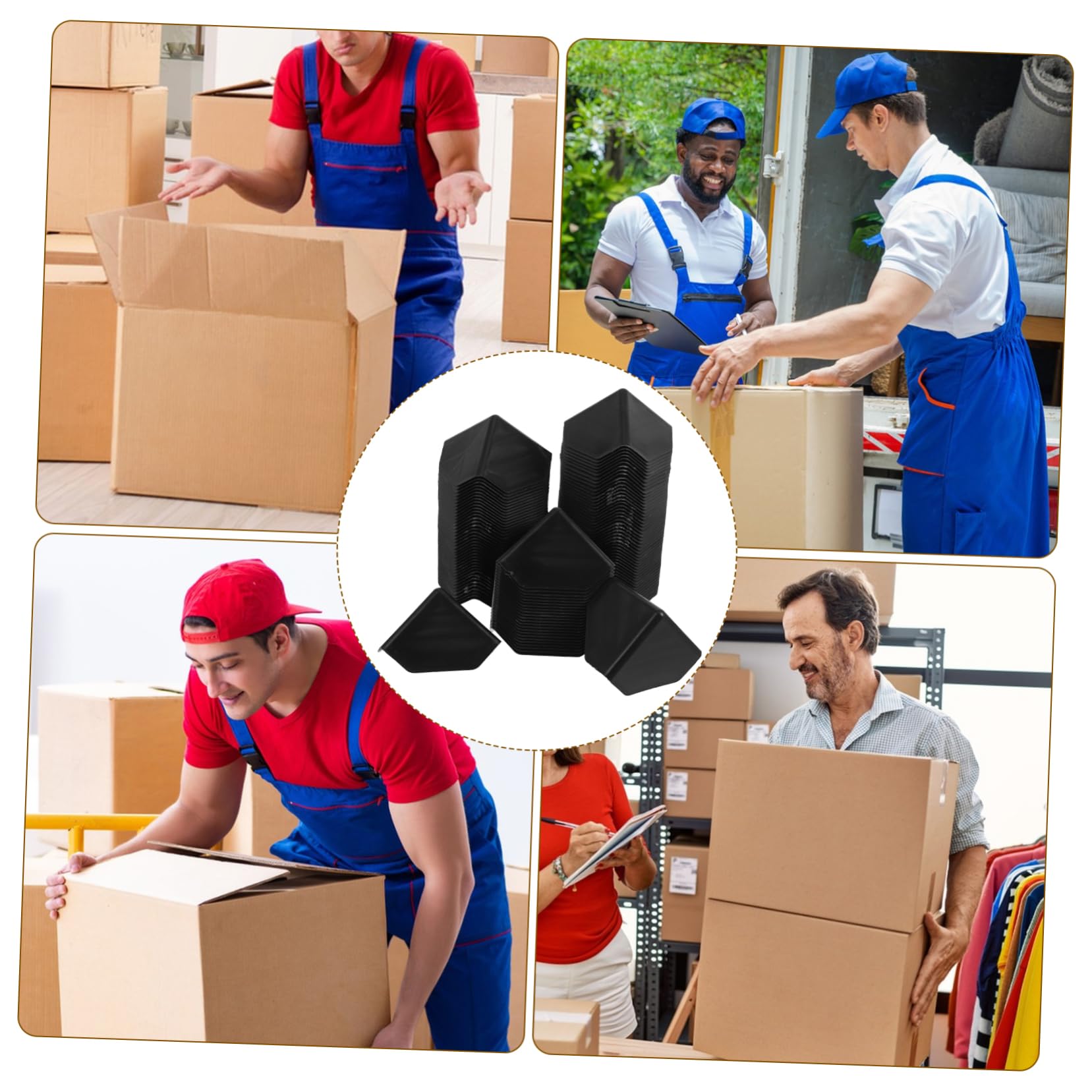 Alipis 100 Protections D'angle en Plastique 100 Pièces pour Emballage Protection de Bord Robuste lors du Déménagement pour Cartons et Meubles