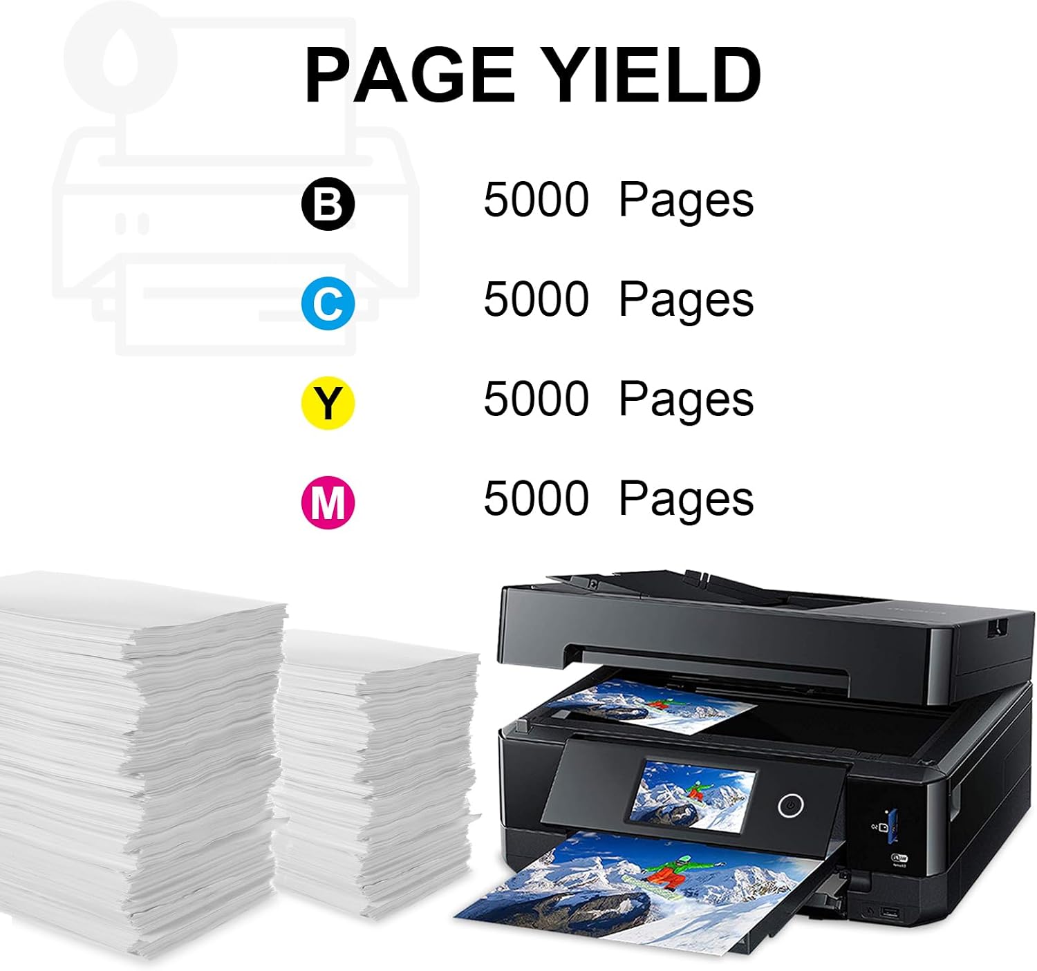 NoahArk 4 Packs T902XL Remanufacture Ink Cartridges Replacement for Epson 902 XL 902XL for Workforce WF-C5210 WF-C5290 WF-C5710 WF-C5790 Printer (1 Black, 1 Cyan, 1 Magenta, 1 Yellow)