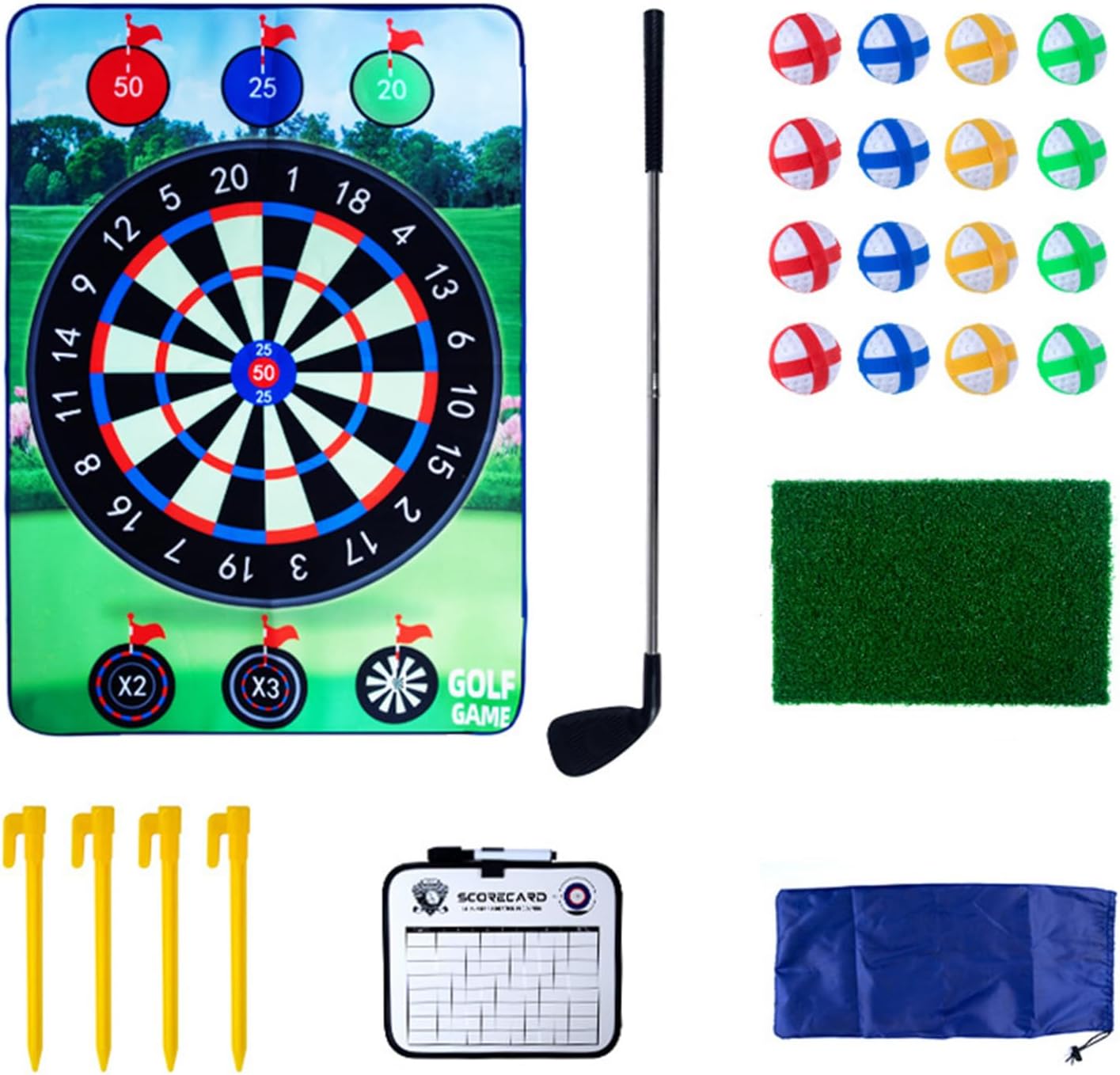 Golf Play Kit, Home Hitting Carpet, Mark Pad, Dart Target