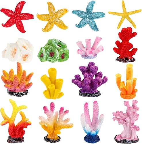16Pcs Artificial Coral Plant Aquarium Decorations Fake Fish Tank Ornament
