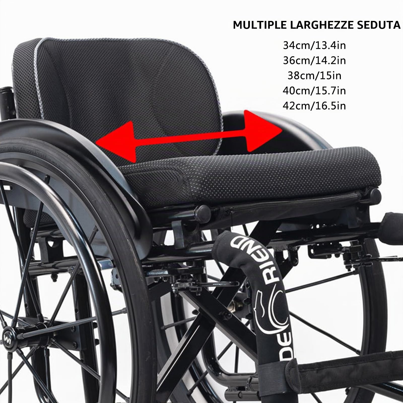 Sedia a rotelle in lega di alluminio per adulti, leggera, sportiva, pieghevole, con freno a mano e ruote posteriori a sgancio rapido, aiuto per la mobilità autonoma