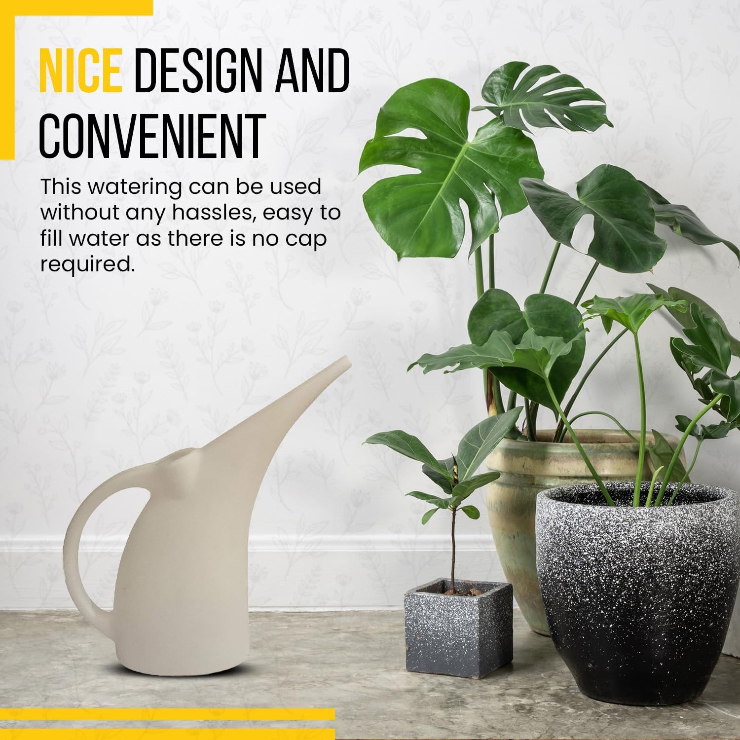 KP KOOL PRODUCTS Watering Can 1/2 Gallon - Small Watering Can for Indoor Plants - Outdoor Watering Can - White Plant Waterer - Plastic Watering Can for Garden - 1 Pack