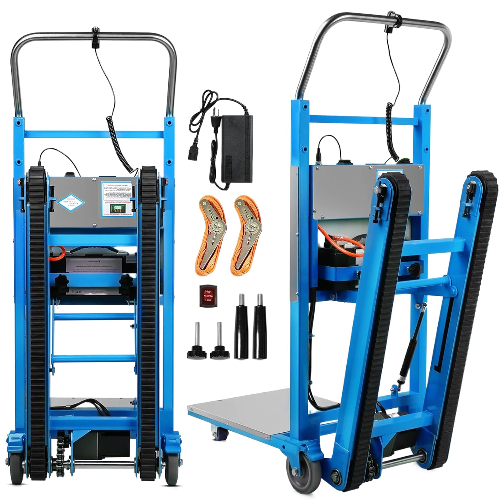 Carretilla Electrica Sube Escaleras, Carretilla Eléctrica para Subir Escaleras con Carga De 400 Kg De 1200 W Eléctrica Portátil Mover Muebles Equipos Pesados Materiales