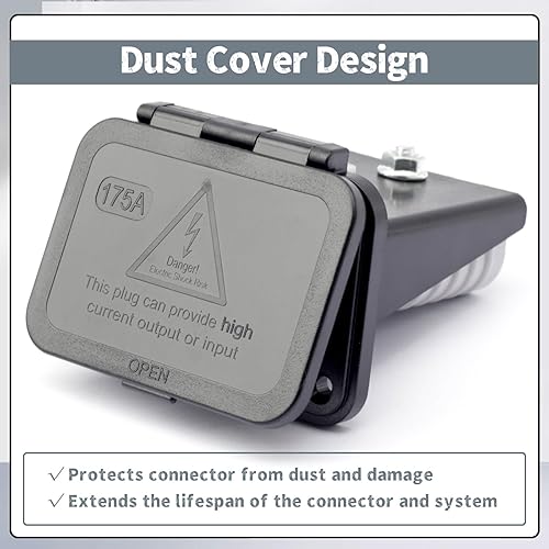 Vista 19 de Panel de montaje de enchufe de 50 A con cubierta antipolvo compatible con conectores de la serie Anderson SB50, placa empotrada de montaje