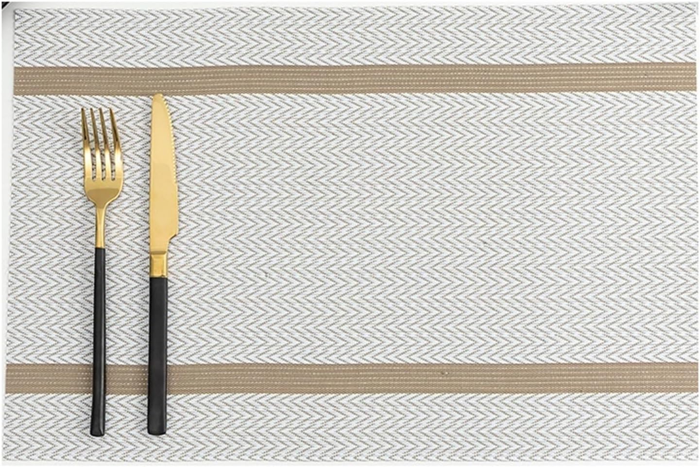 PVC Placemat Heat Insulation Dining Table Mat Waterproof Oil Proof Placemat Table Kitchen Home Party Hotel Accessories(SHP Cream,30x45cm 1pc)