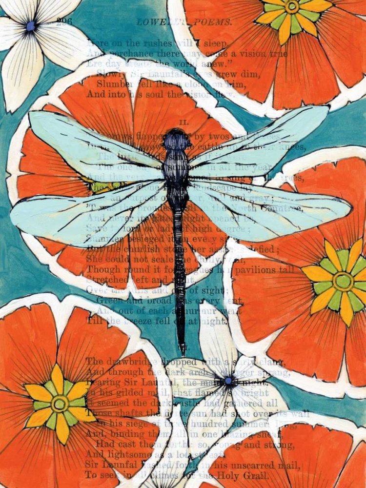 Feeling at home Leinwand-gerahmt, mit amerikanischem Nectar-Sammler-Sammler-Kate-Floral-Kunstdruck auf Holzrahmen, vertikal, 109 x 81 cm