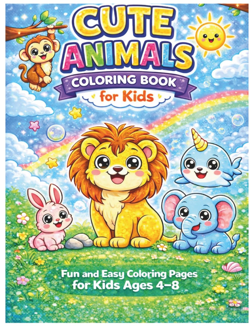 baby animal coloring book: Bold and easy baby animal coloring book fot kids, 50 Relaxing Stress Relieving Designs.