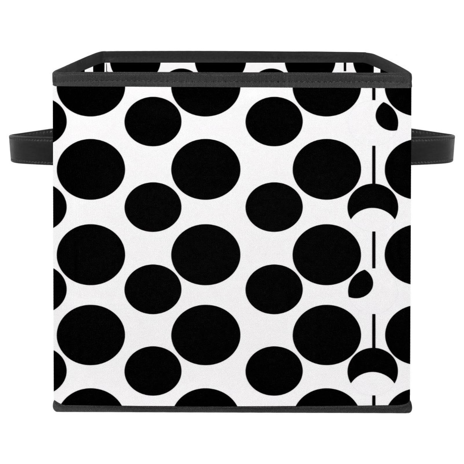 Boîte de rangement pliable grand cube de stockage motif géométrique noir