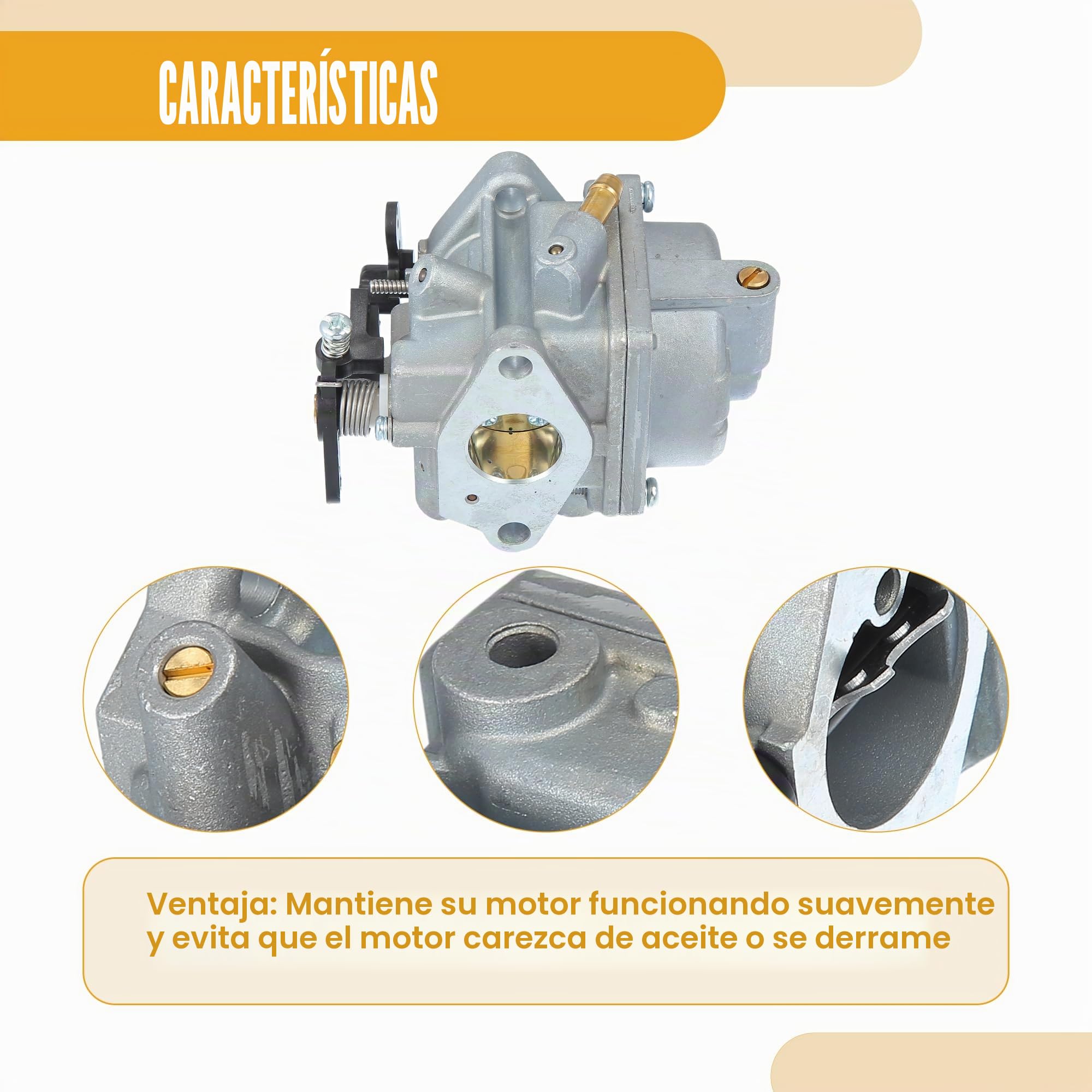 A ABSOPRO Barco Motor Carburador Kit Para Tohatsu 3.5-6Hp 1 Juego | Material Metal Y Plastico, Color Negro/Plateado, Tamano 9.3X7.1X6Cm, Para Mercury Hyfong 4T Mfs4-5 Nfs4-5, 1 Bujia, 2 Juntas