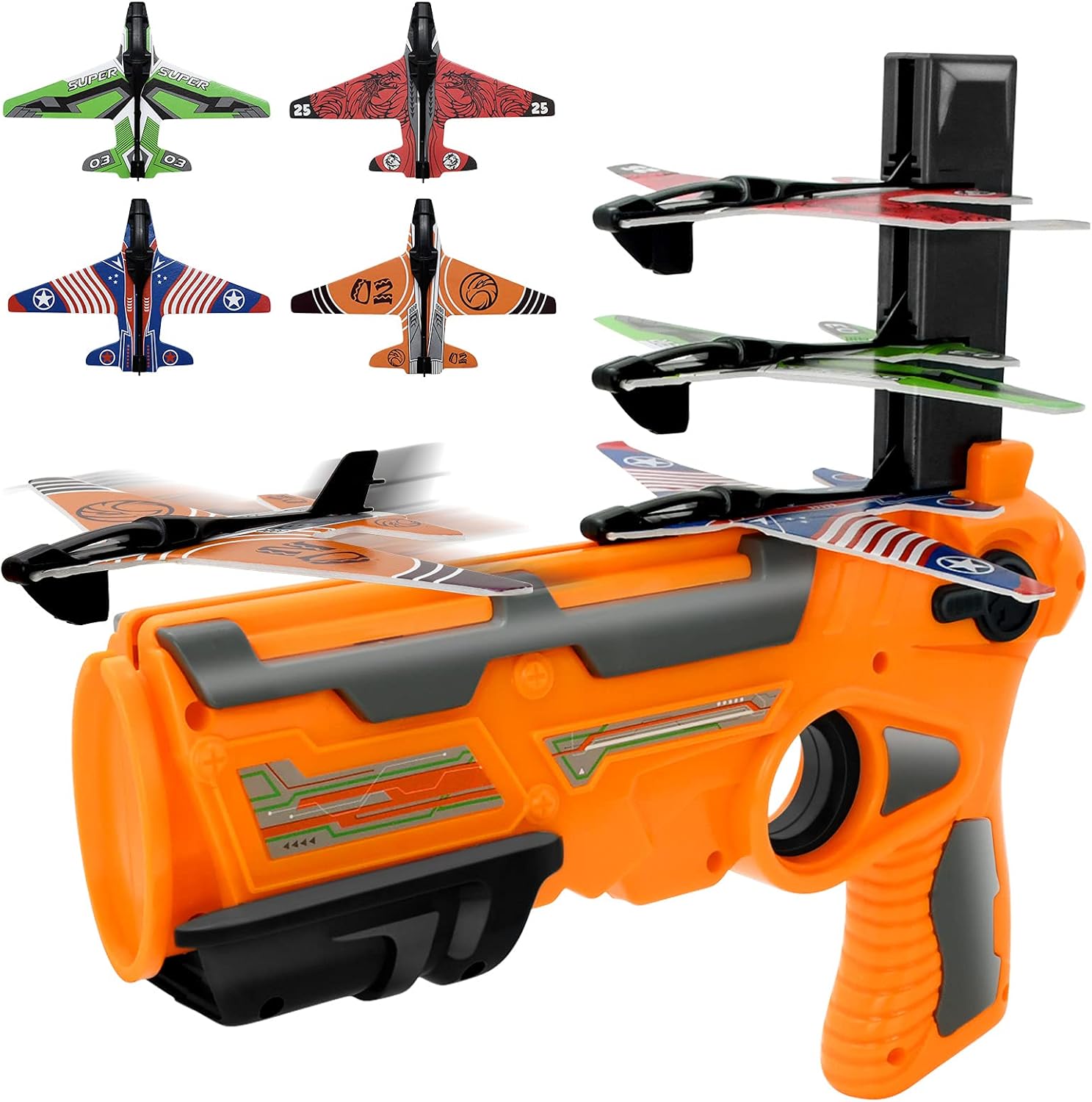 CYX 4 Pack Airplane Toy,with Airplane Launcher Toys,Foam Airplanes for Kids,Outdoor Sport Toys Birthday Gifts for 3 4 5 6 ...