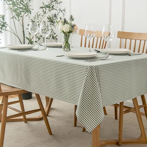 Miniatura 2 de maxmill Mantel a cuadros resistente a las manchas, impermeable, resistente a las arrugas, lavable, de peso pesado, mantel de cocina a cuadros para