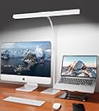 LED Desk Lamp for Home Office with Base, Eye-Caring Architect Task Light with Adjustable Gooseneck 12W USB Adapter Touch Control 5 Dimmable Brightness & Color Tall Lamp for Work,Reading,Craft