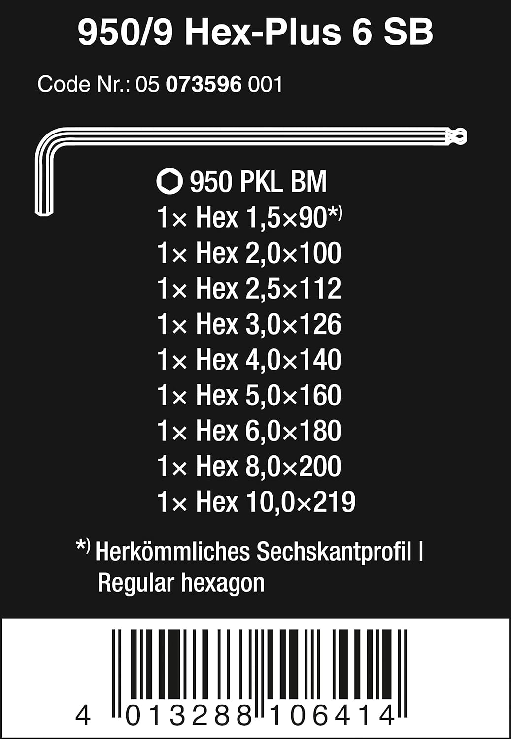 Exclusive Wera - 5073596001 Hexagon 950 PKL/9 BM SB L-Key Set, BlackLaser, Ballpoint Hex Key, 9 Piece Free Shipping 🛒 Wera - 5073596001 Hexagon 950 PKL/9 BM SB L-Key Set, BlackLaser, Ballpoint Hex Key, 9 Piece