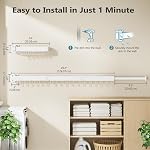 JAUREE Clothes Drying Rack Wall Mounted, Laundry Drying Rack Collapsible, Space Saving Wall Drying Rack Clothing Foldable, Tri-Fold Retractable Rack Outdoor Indoor with 18 Hooks, White