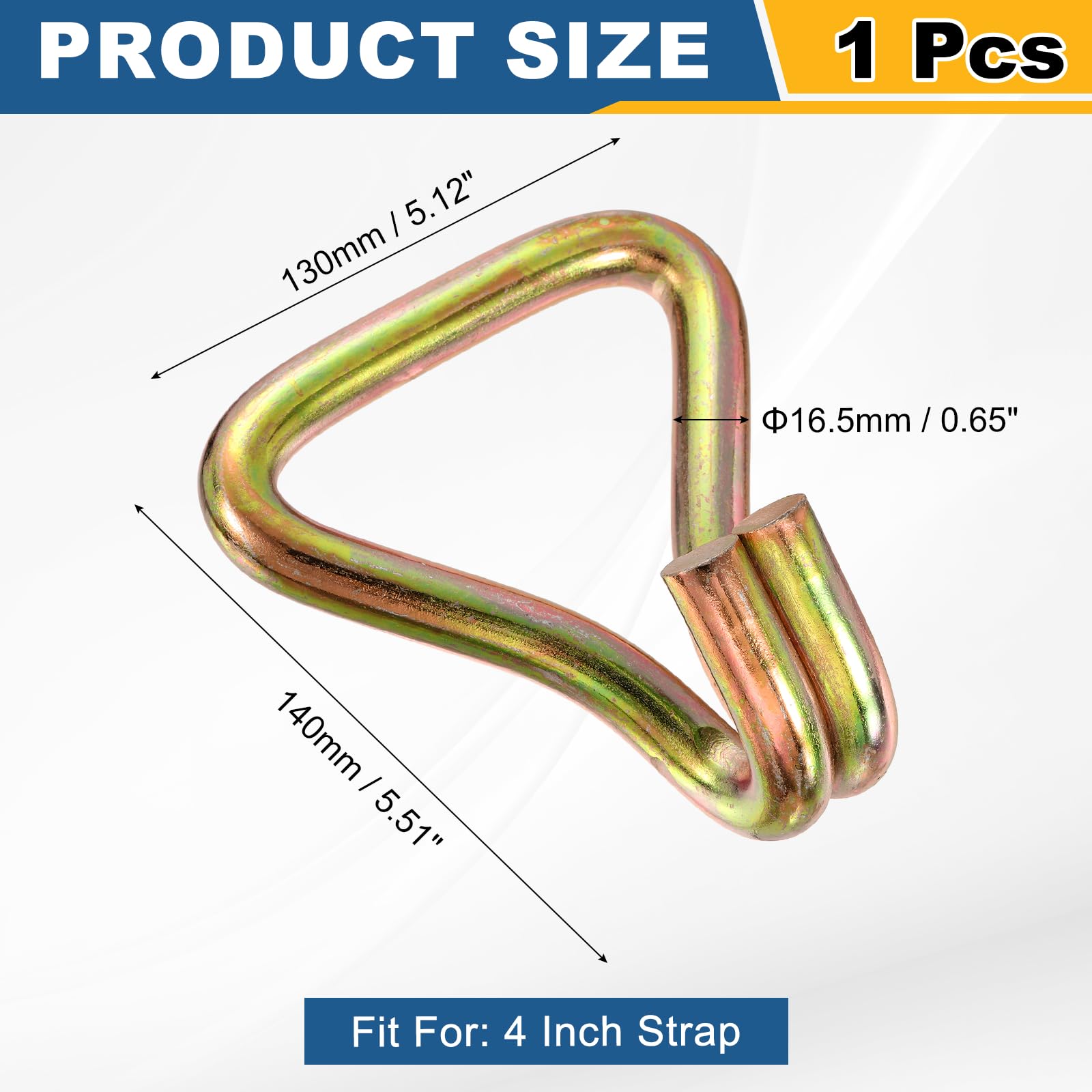 QUARKZMAN Doppio J Gancio 16.5mm Dia 15432lbs Cricchetto Cinturino Fissaggio Gancio per 4" Fissaggio Cinghie Matrimonio Auto Camion Rimorchi Doppio Riga Ganci Legatore Accessori
