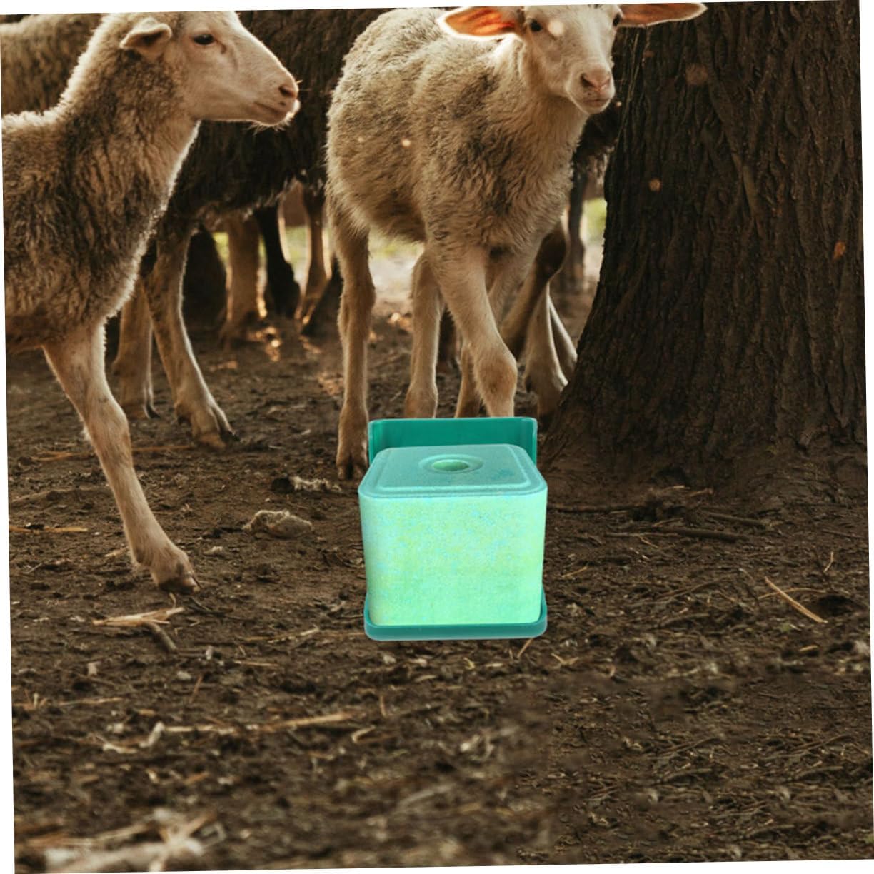 Toyvian 2pcs Cattle Sheep Salt Block Feeder Durable Mineral Lick Rack for Livestock Easy to Assemble Salt Food Box and Sheep Made of