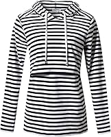 Vista 150 de GINKANA Sudadera con capucha para mujer, manga larga, lactancia materna, ropa casual