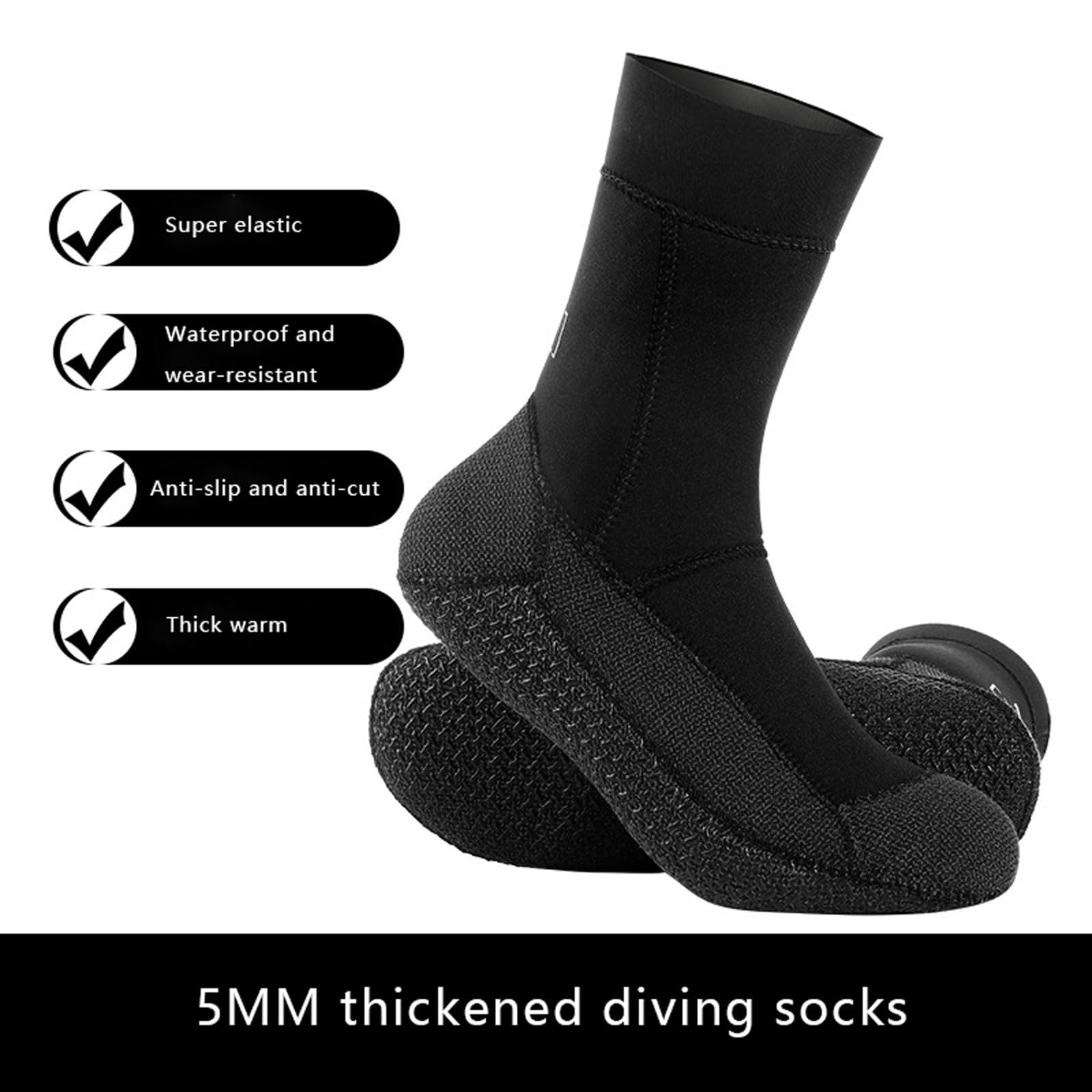 Calzini da Immersione,Neoprene Socks Resilient,Calze Nuoto Antiscivolo,antiscivolo flessibili Calzini da spiaggia,Thermal Socks per Uomo Donna Subacquee,Spiaggia,Snorkeling,Surf,Vela,Kayak