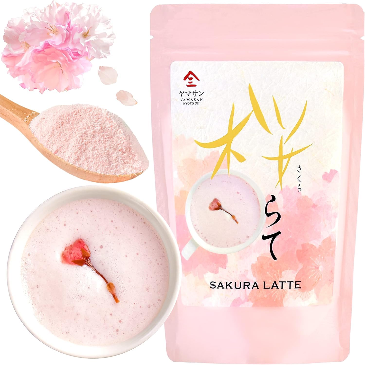 Amazon.co.jp: 桜ラテ 100g 粉末ドリンク 国産 桜をブレンドしたラテ