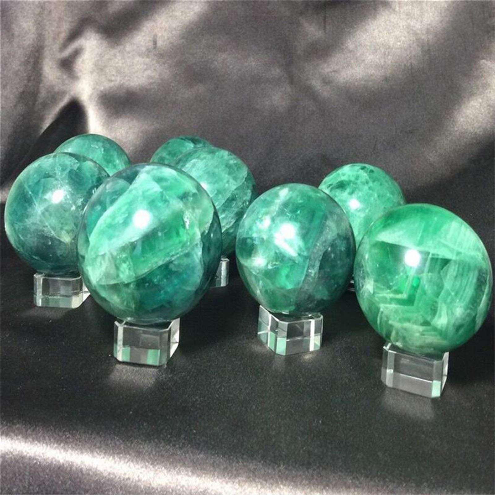 Sfera di Fluorite Arcobaleno!Sfera di Cristallo Verde Brillante!1 con Grande Colore!Pietra Crystal Specimen